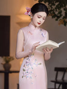 Chloe Floral Embroidery Midi Cheongsam