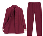 Plus Sizes up to 9XL: Cotton Chinese-Style Tang Suit Set