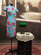 Ms.Maggie inspired, floral pattern, chiffon daily short Qipao