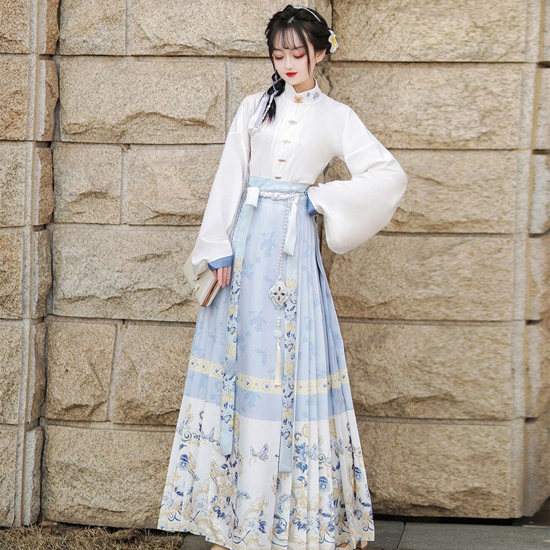 Ming Dynasty, Butterfly pattern, long MaMian Qun set 馬面裙