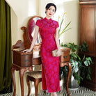 19 mome mulberry silk, floral pattern, high-end long Qipao