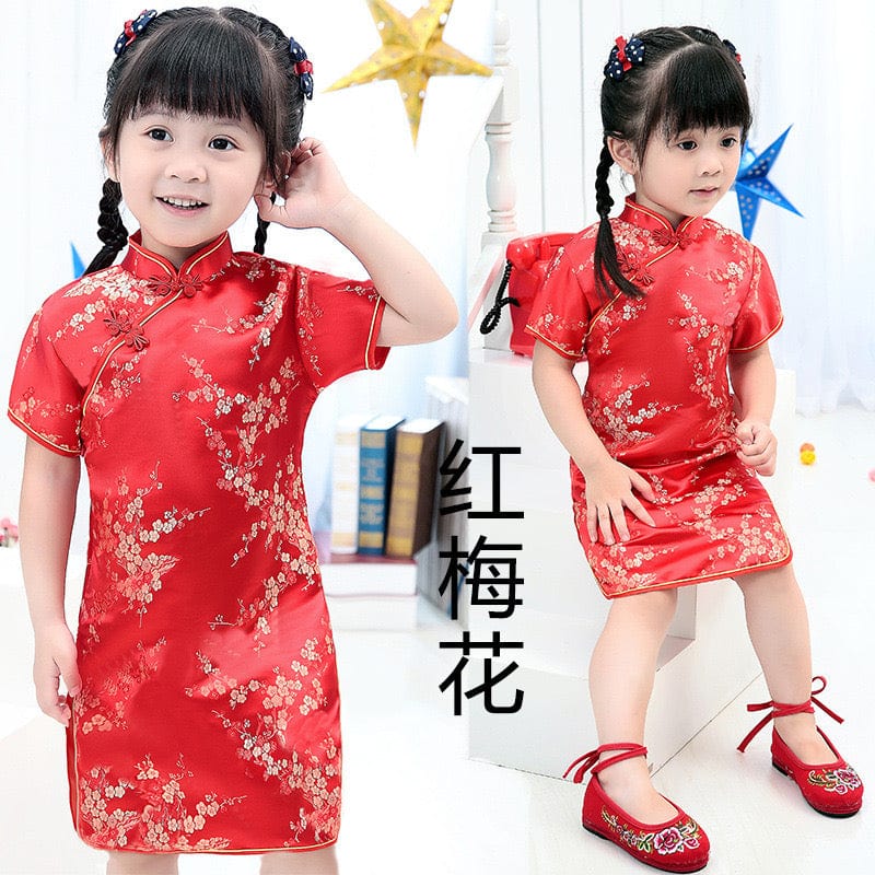 Chinese retro style Qipao dress for little girls