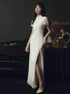 Floral pattern, lace long Cheongsam
