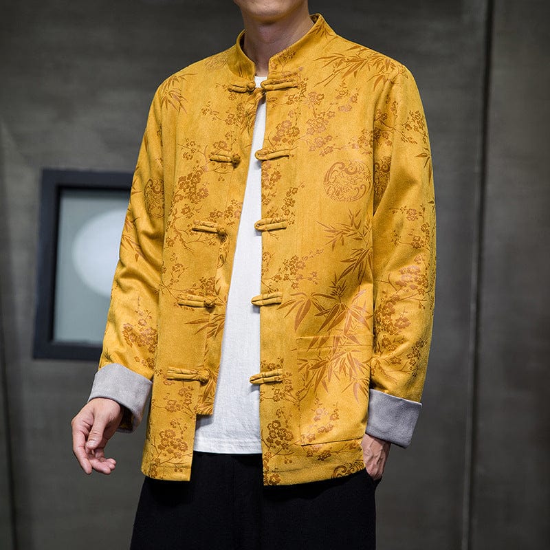 Bamboo pattern, Suede fabric Chinese Tang Suit Jacket