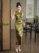 New Chinese style (新中式), floral pattern midi Cheongsam