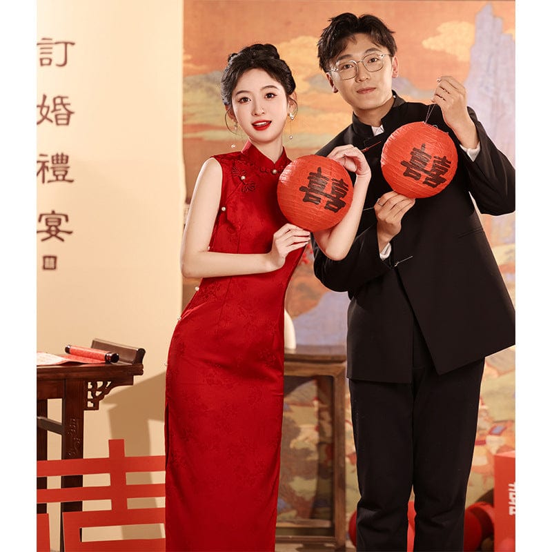 New Chinese style ( 新中式 ), floral pattern midi Cheongsam
