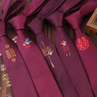 Magpie and blessing embroidery, Chinese Tie