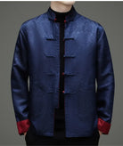 Reversible Double-Sided Brocade Mandarin Coat