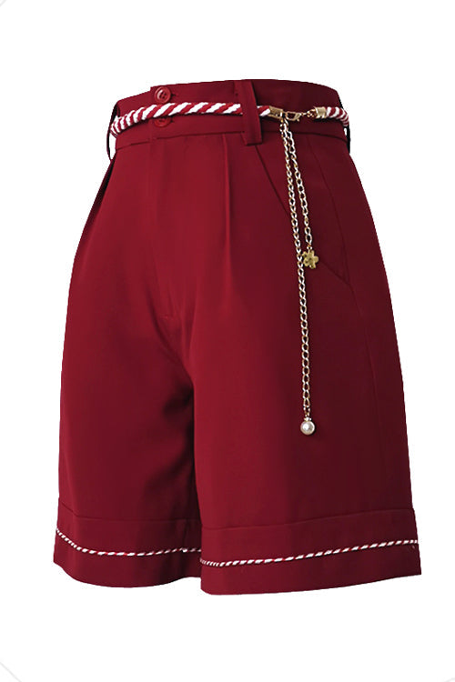 Red Original Lily Rabbit Ouji Lolita Shorts
