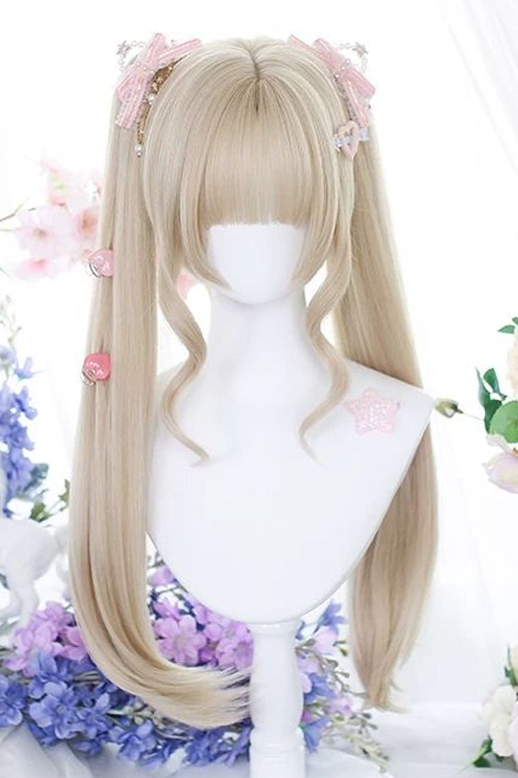Sweet Lolita Hime Cut Twin Tails Wig Set 2 Colors