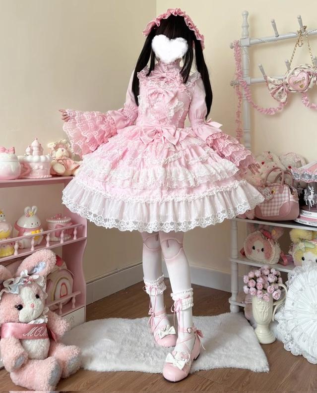 Love and Heart Palpitations - Sweet Wedding Lolita JSK Dress, Pearl and Lace Accents