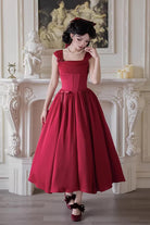 Red [With Love] Square Collar Sleeveless Fishbone Vintage Elegant Lolita Jsk Dress Set