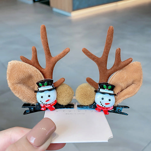 Christmas Headdress Moose Horn Hairpin Head Clips