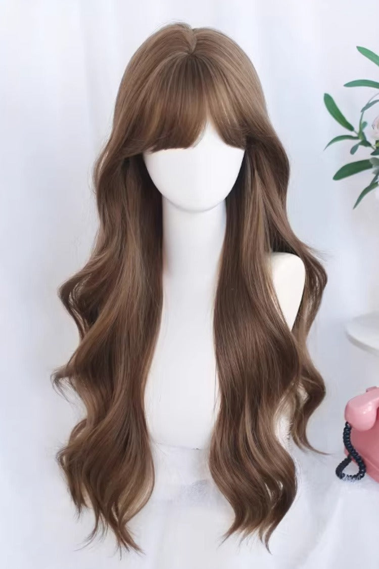Long Wavy Daily Sweet Lolita Wig with Light Airy Bangs 5 Colors