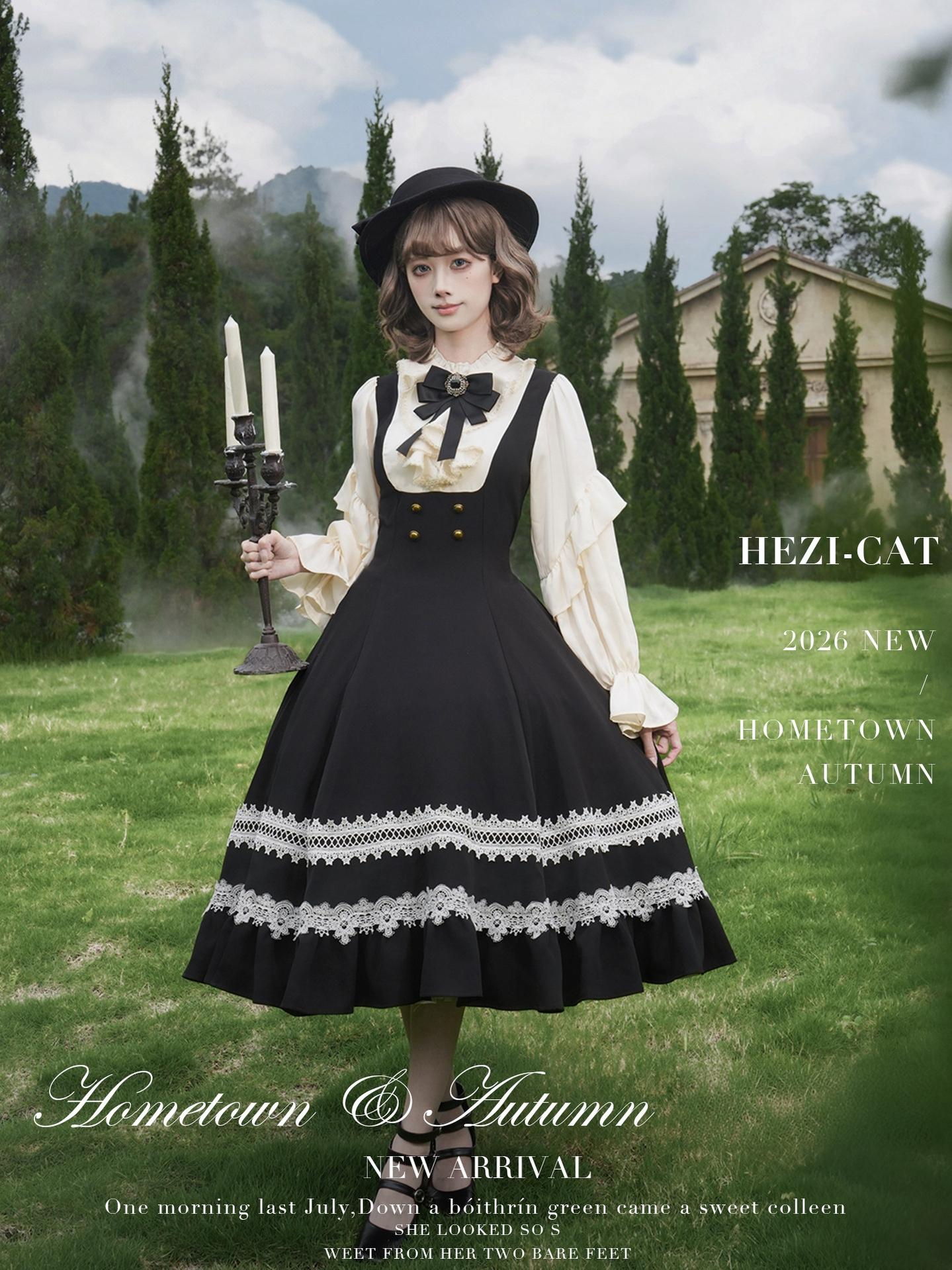 Hometown Autumn - Plus Size Classic Lolita Fake Two-Piece OP Dress