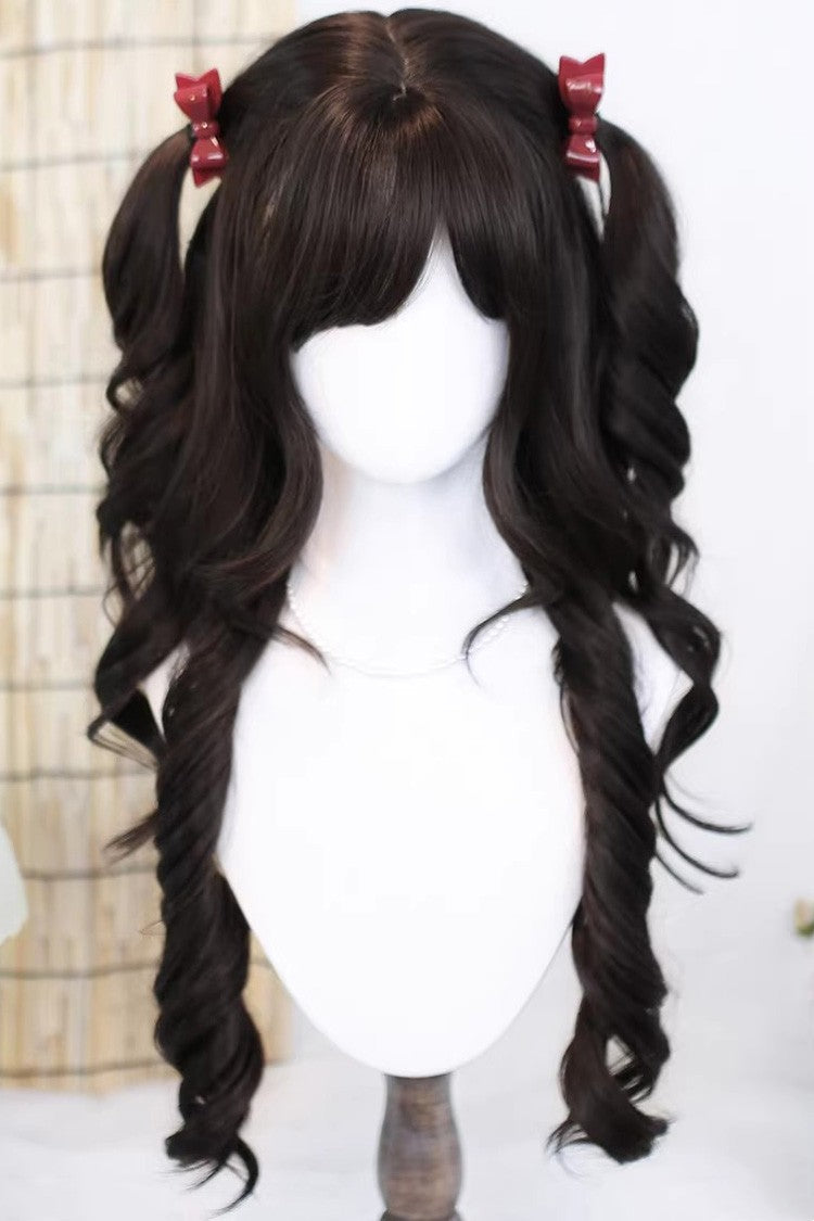 Wispy Bangs Curls Daily Sweet Cos Lolita Long Wig 3 Colors