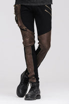 Party Wear Steam Punk Fitted Straight Leg Mens Pants With Bag