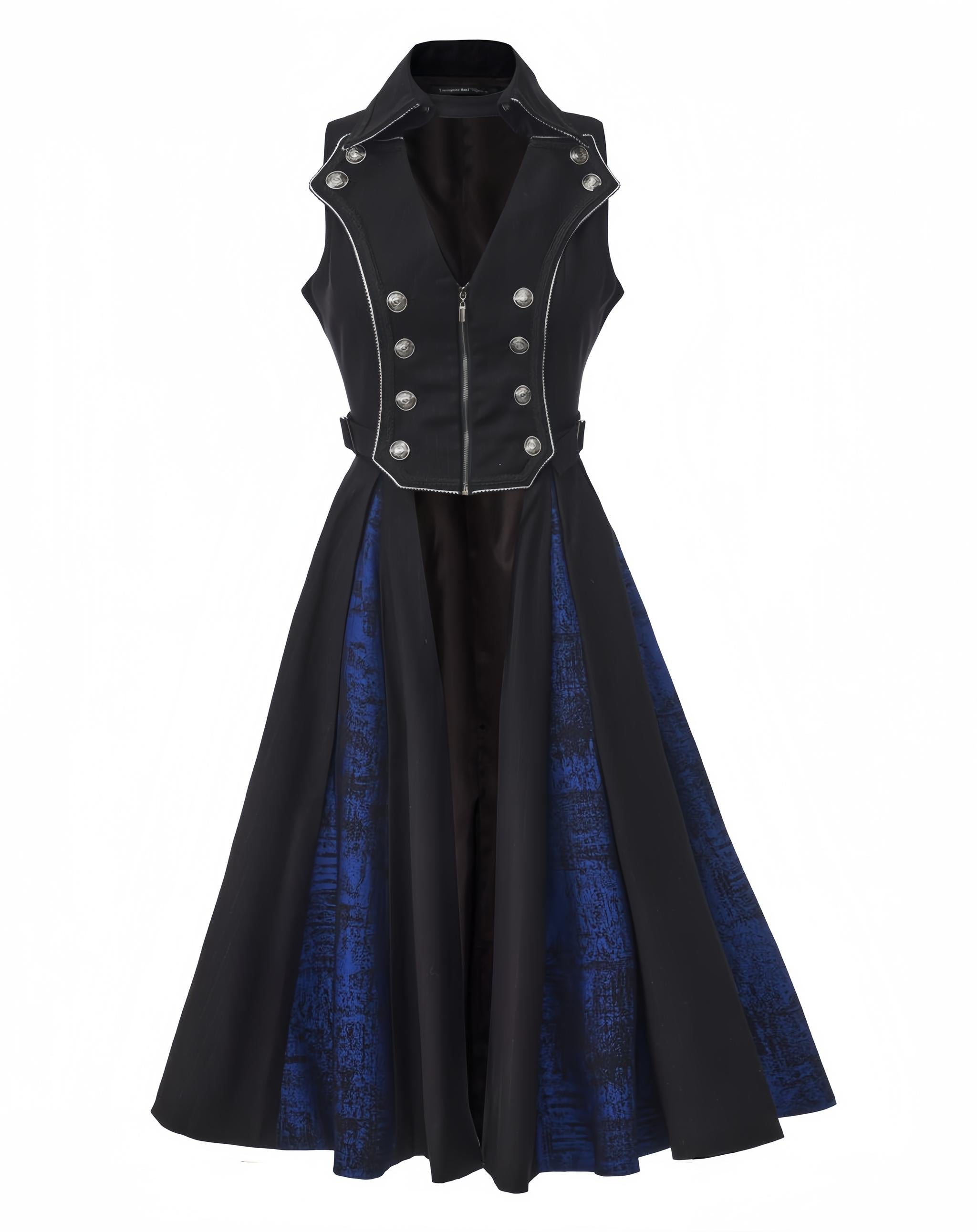 Timeless Silence Mystery - Sleeveless Ouji Lolita Vest Coat, High-Low Hem