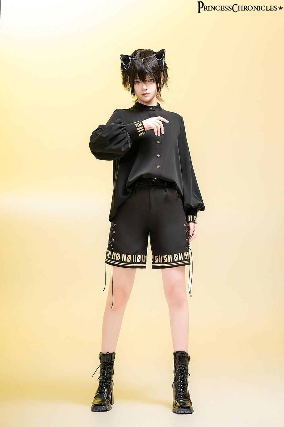 Black Cat - Ouji Lolita Shorts with Embroidered Straight Leg