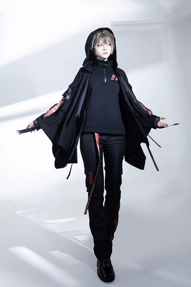 Black [Nameless Blade] Stand Collar Long Sleeves Gothic Prince Ouji Lolita Pants Set