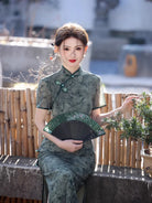 Casual qipao slim-fit vintage Shanghai-style Chinese dress with elegant daily summer wear and refined charm