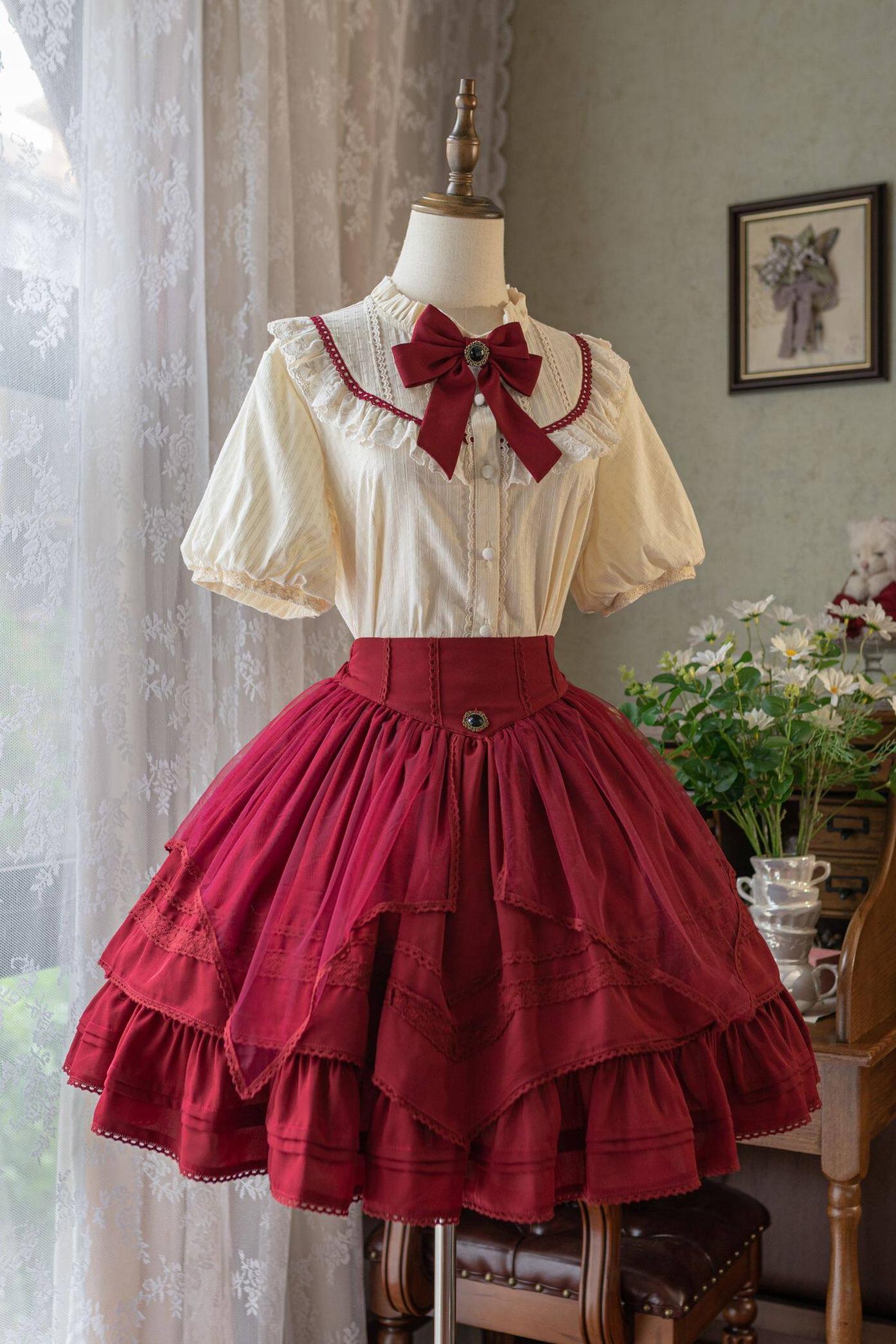 Rich Girl - Elegant Lolita Blouse and Skirt, Detachable Sleeves