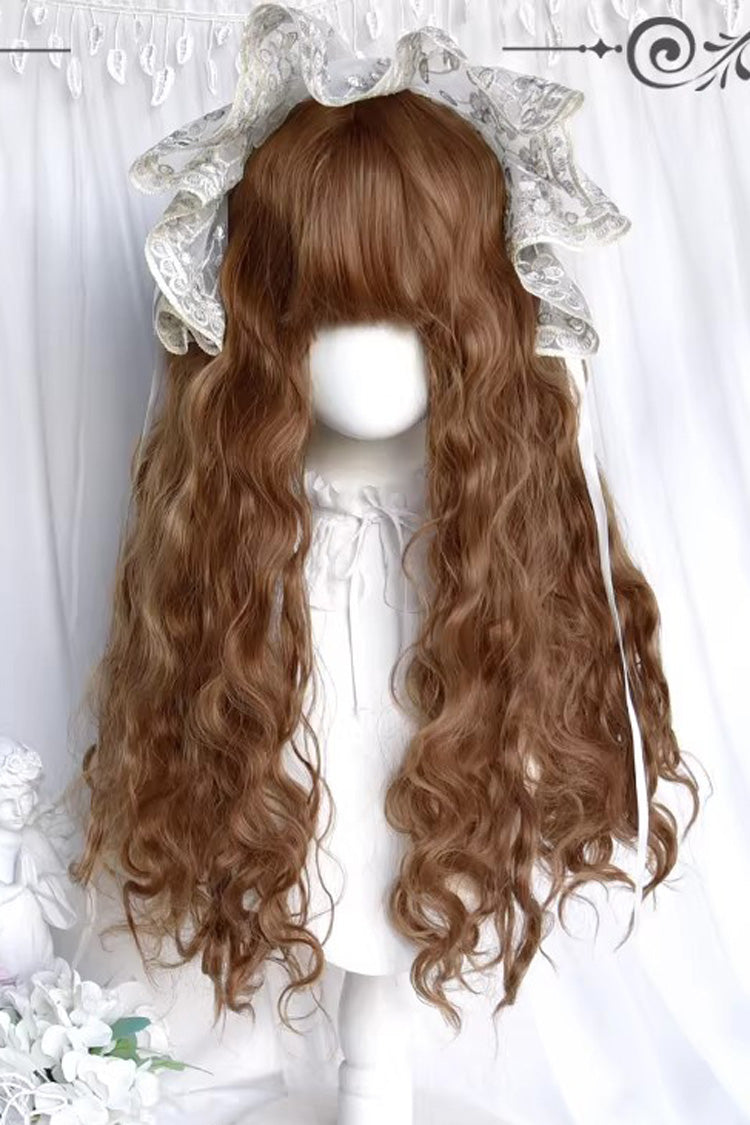 Honey Golden Brown [Castle Girl] Vintage Elegant Lolita Wool Curl Doll Wig