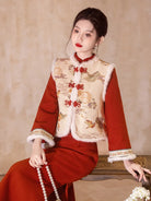 Elegant cheongsam for Chinese New Year, new-style Qipao vest dress for winter celebrations