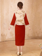 Elegant cheongsam for Chinese New Year, new-style Qipao vest dress for winter celebrations