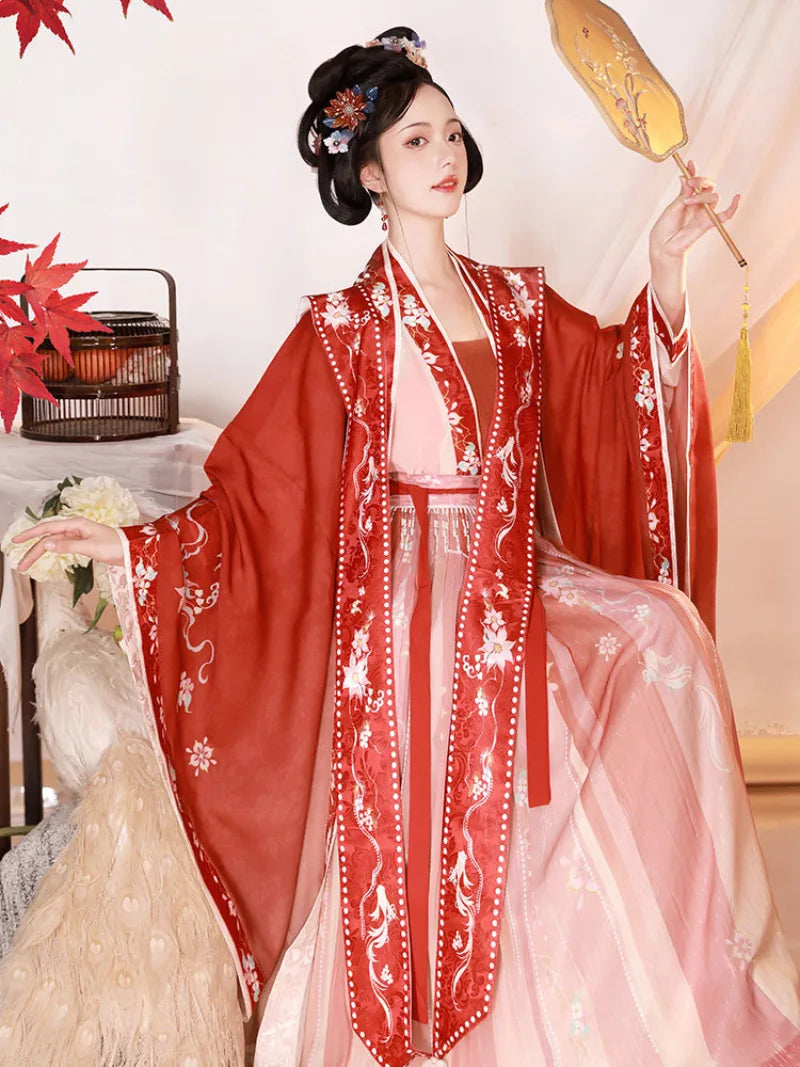 Chinese clothes traditional Song dynasty Hanfu with ornate xiapei and ruqun
