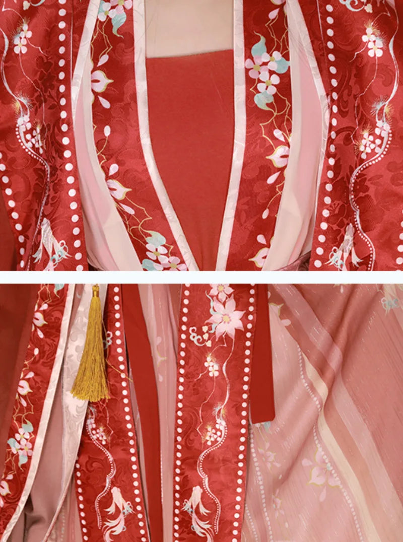 Chinese clothes traditional Song dynasty Hanfu with ornate xiapei and ruqun