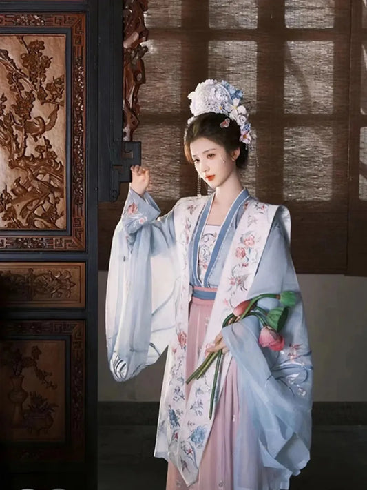 Chinese Clothing Female Hanfu Tang Style Embroidered Set