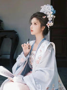 Chinese clothing female Hanfu Tang style embroidered wide sleeve ruqun elegant fairy look