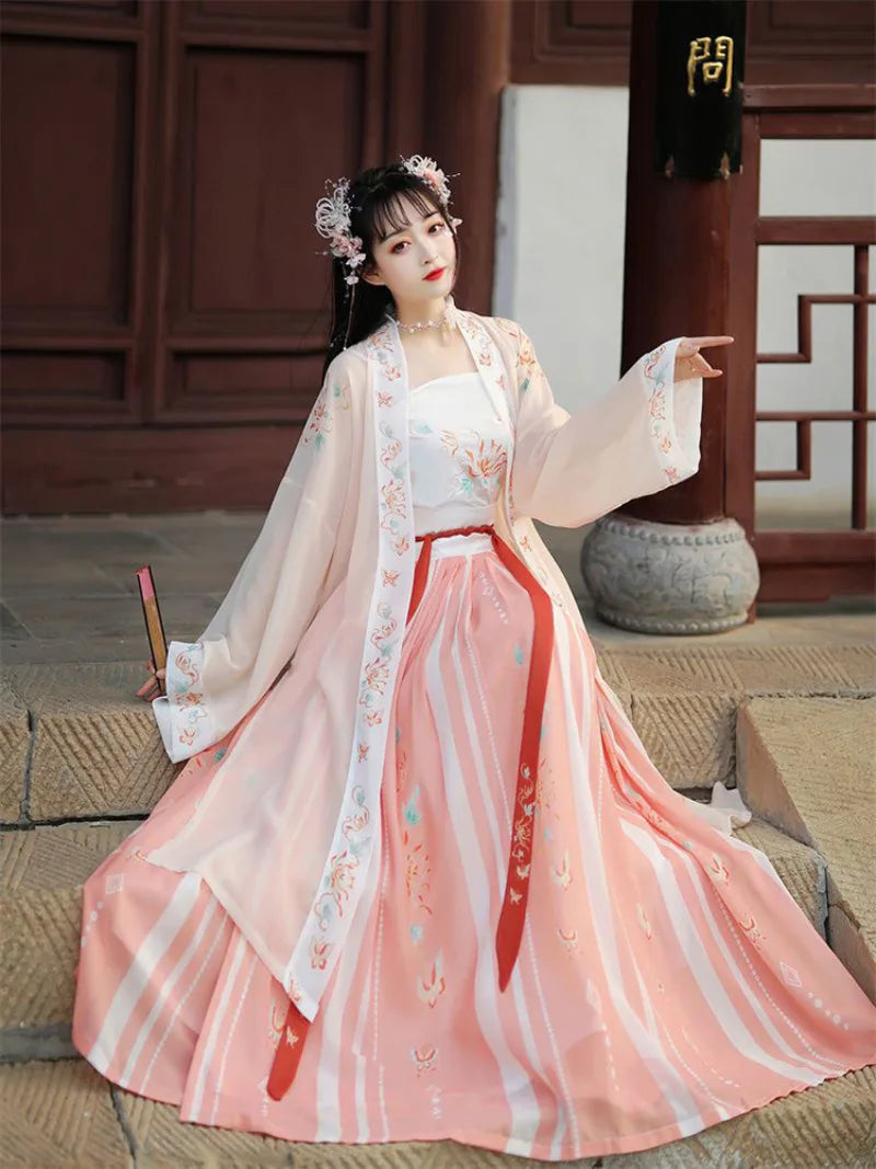 Elegant Song-style chinese dress pleated Hanfu skirt