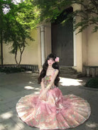 Chinese Mamian Skirt original Hanfu half skirt with brocade jacquard spring summer style