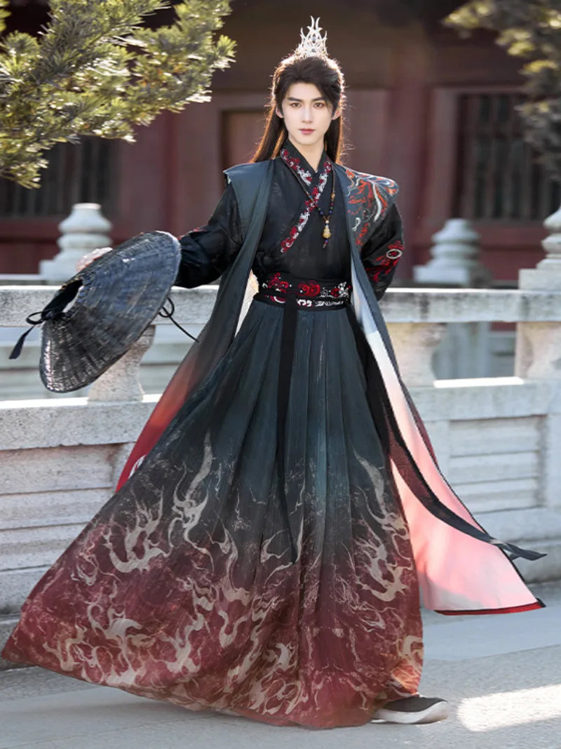 Chinese outfit male embroidered Hanfu costume for performance and cosplay