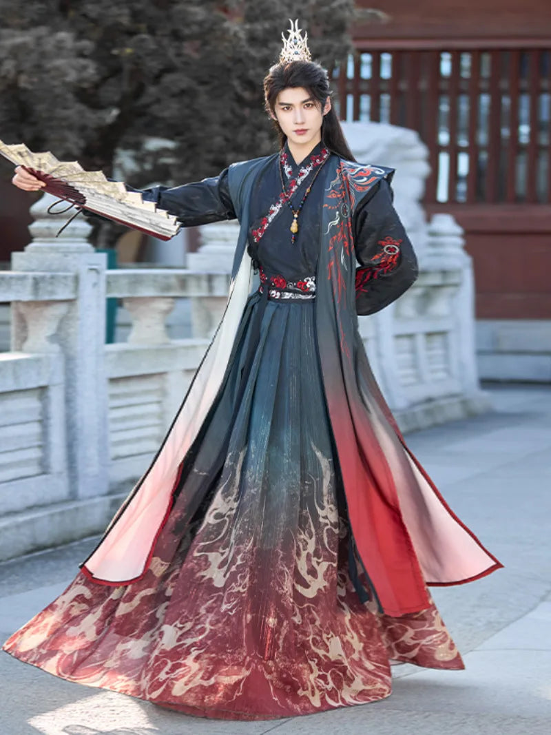 Chinese outfit male embroidered Hanfu costume for performance and cosplay