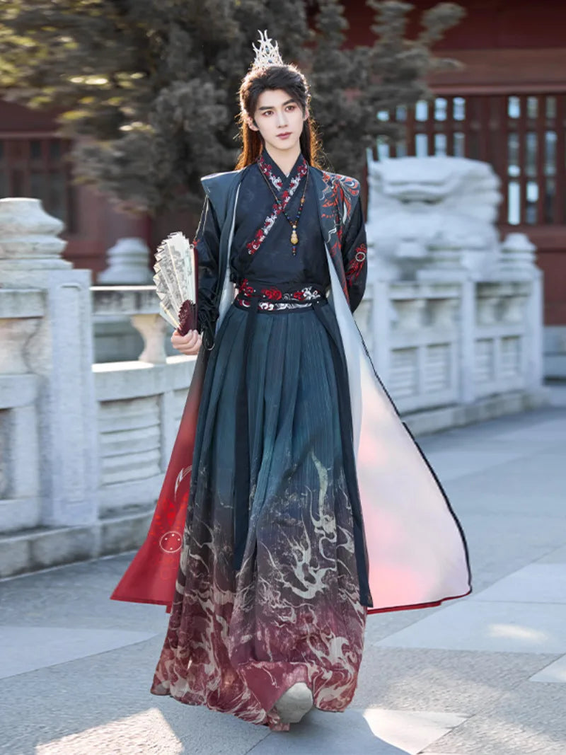 Chinese outfit male embroidered Hanfu costume for performance and cosplay
