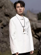 Chinese Style Tang Suit men’s jacket with traditional frog buttons and relaxed modern design