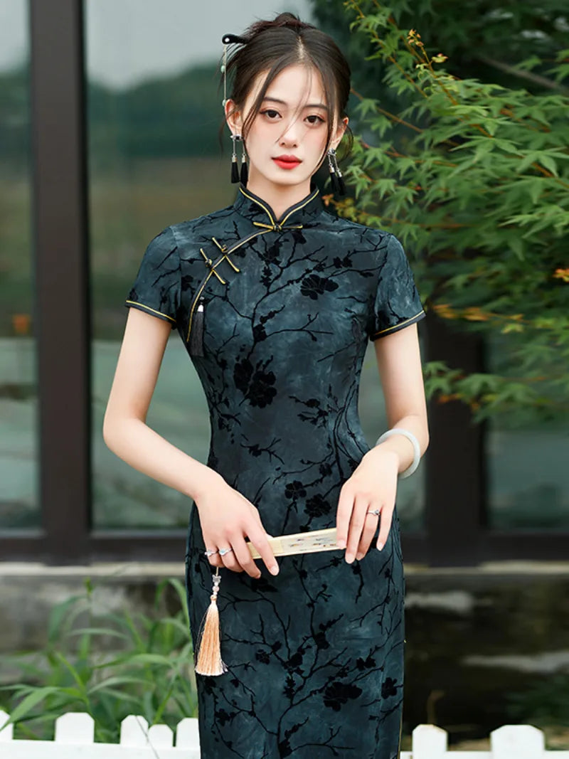 Chinese Traditional Dress Qipao | Beautiful Long Slim Cheongsam