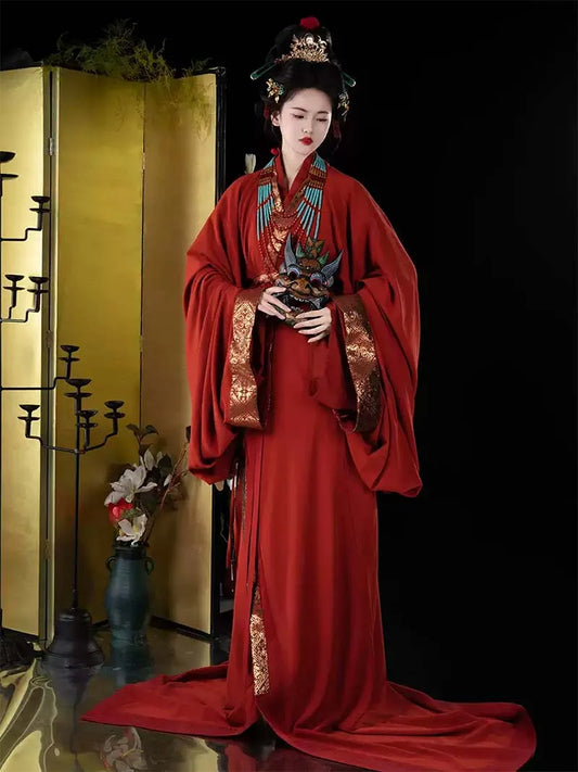 Chinese Traditional Hanfu | Red Warring States Brocade Hanfu