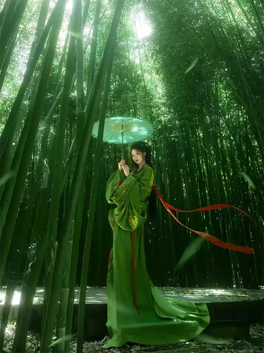 Chinese Traditional Hanfu Dress | Red Warring States Robe Revival Straight Hem