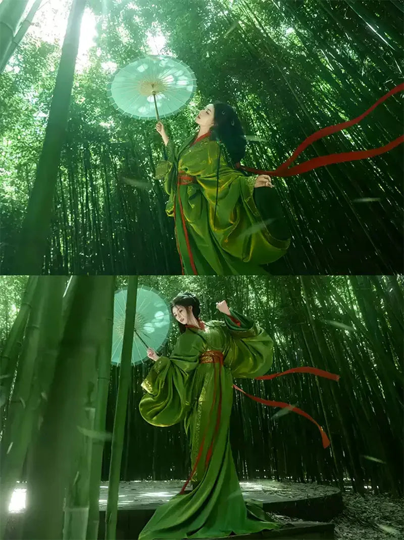 Chinese Traditional Hanfu Dress | Red Warring States Robe Revival Straight Hem