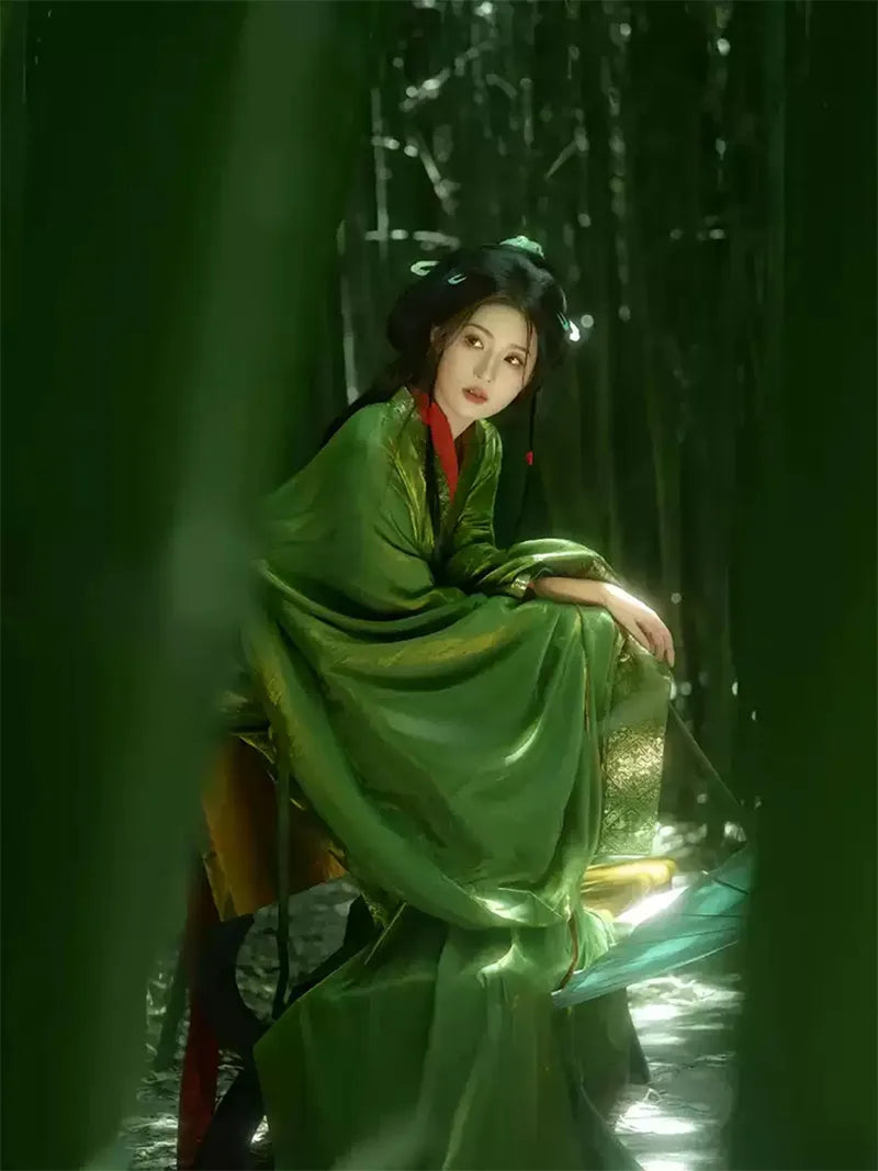 Chinese Traditional Hanfu Dress | Red Warring States Robe Revival Straight Hem