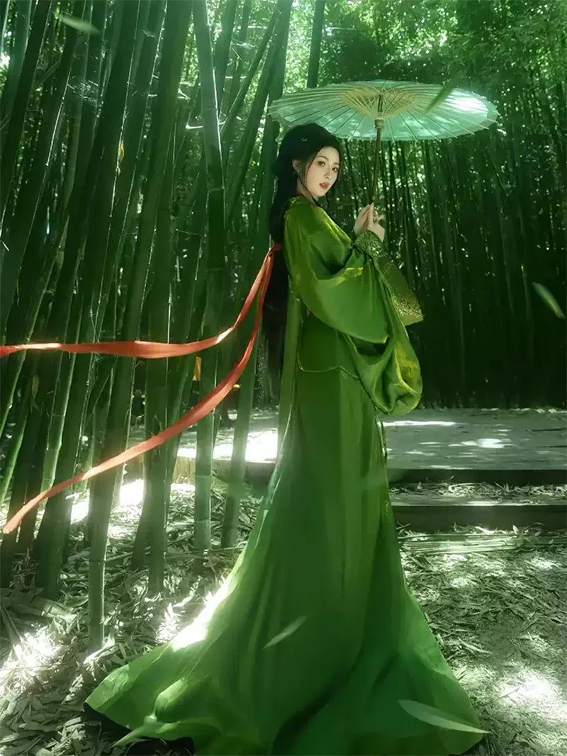 Chinese Traditional Hanfu Dress | Red Warring States Robe Revival Straight Hem
