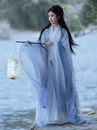 Female Wei Jin Chinese Traditional Clothing with delicate fabric and flowing sleeves