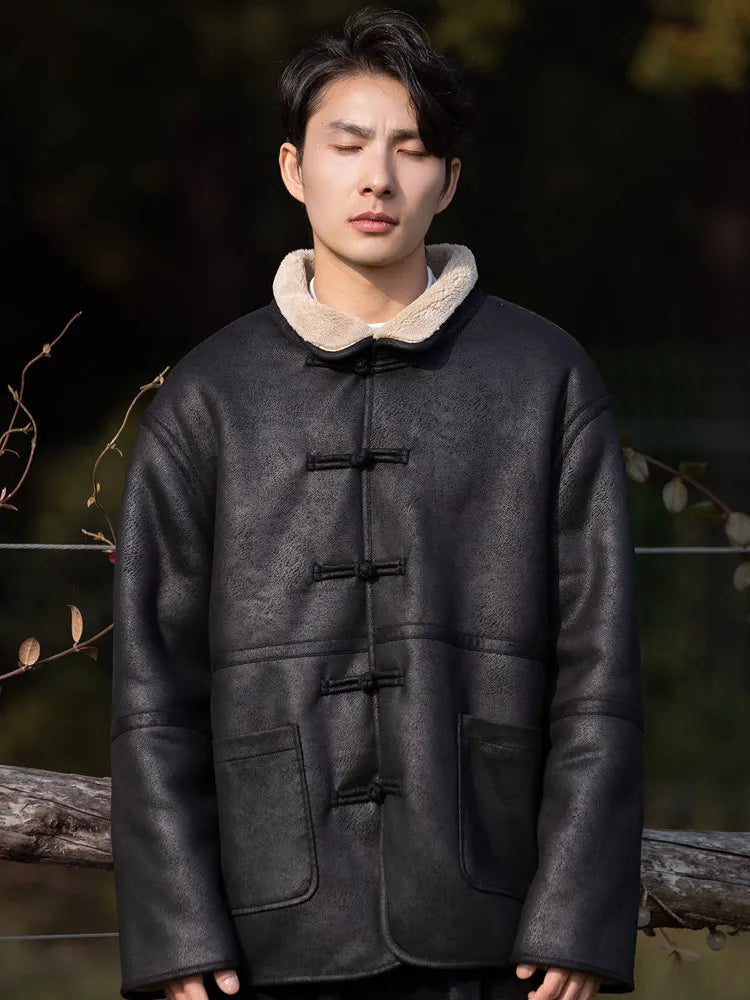 Men’s Chinese Winter Padded Jacket – Daily Warm Mandarin Collar Coat