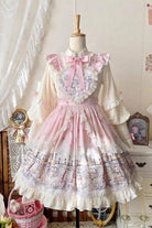[Angel Lamb] Printed Ruffled Bow Sweet Lolita Skirt 3 Colors