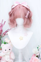 Peachy Pink Natural Fluffy Short Curls Sweet Lolita Wig