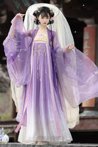 Purple [Legends of the Tang Dynasty] High Waisted Printed Embroidered Women's Classic Hanfu Dress Set